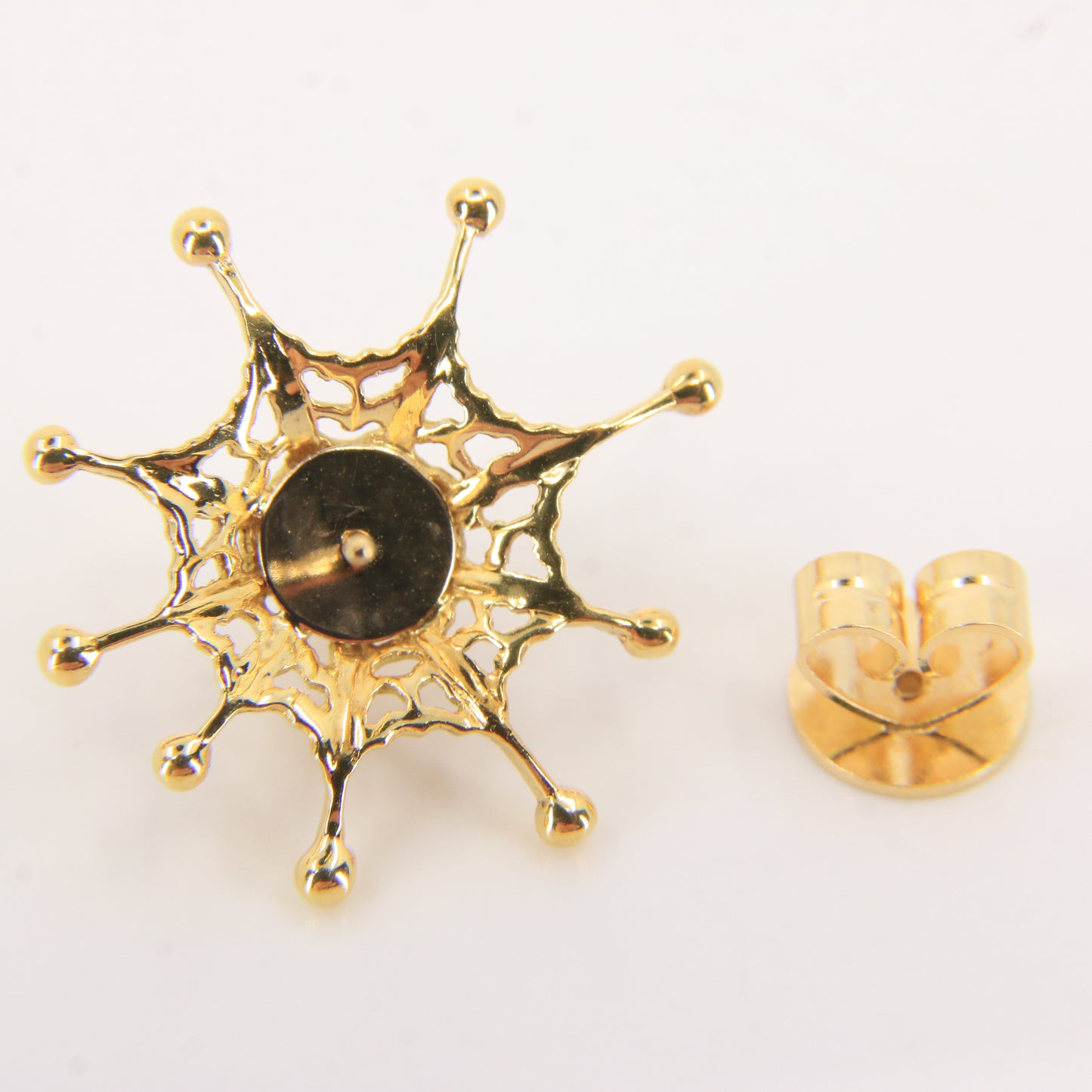 Vintage 18ct Hallmarked Stuart Devlin Jewellery Set Gold Brooch & Stud Earrings Amethyst Pearls