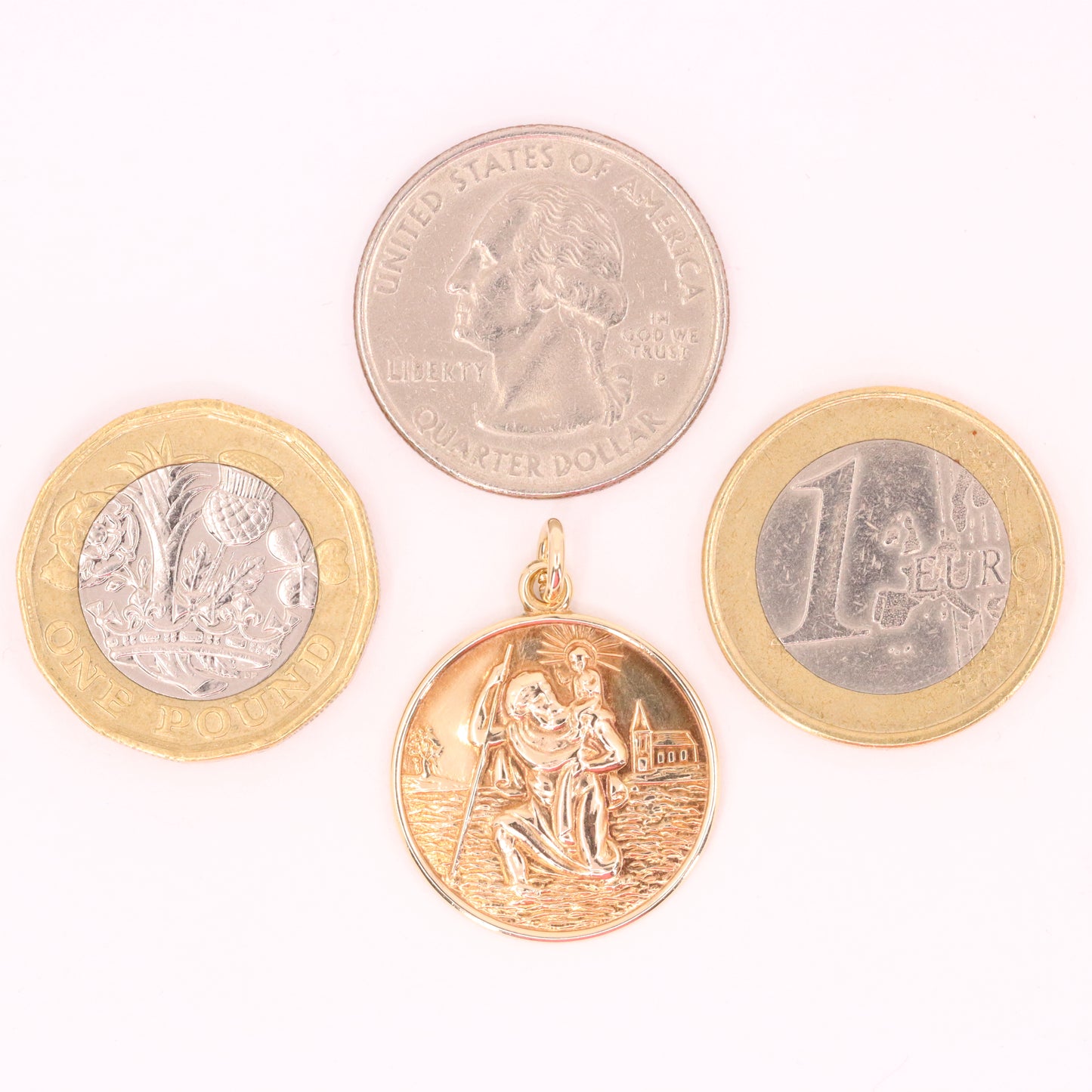 Vintage 9ct Hallmarked Gold St Christopher Pendant Patron Saint Travel Charm