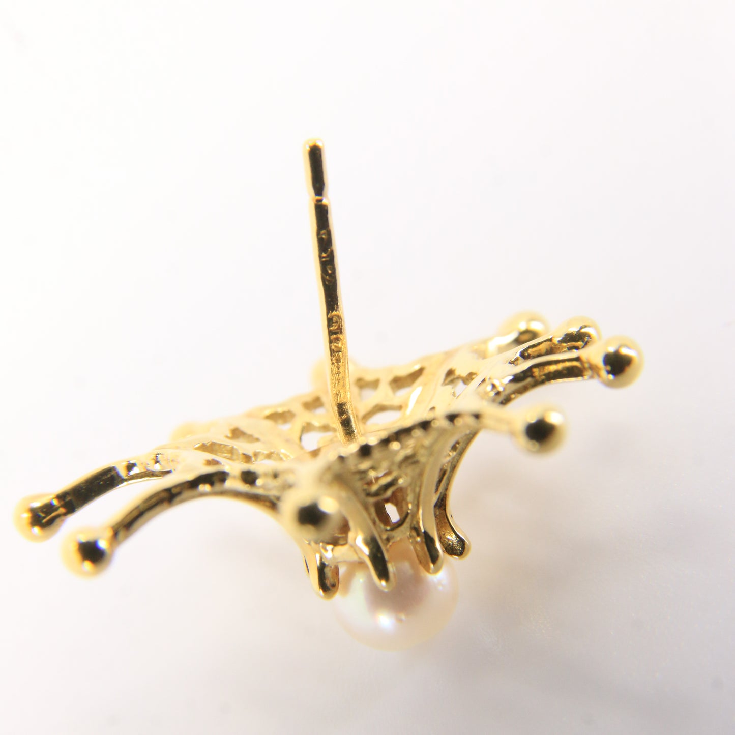 Vintage 18ct Hallmarked Stuart Devlin Jewellery Set Gold Brooch & Stud Earrings Amethyst Pearls