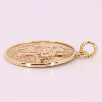 Vintage 9ct Hallmarked Gold St Christopher Pendant Patron Saint Travel Charm