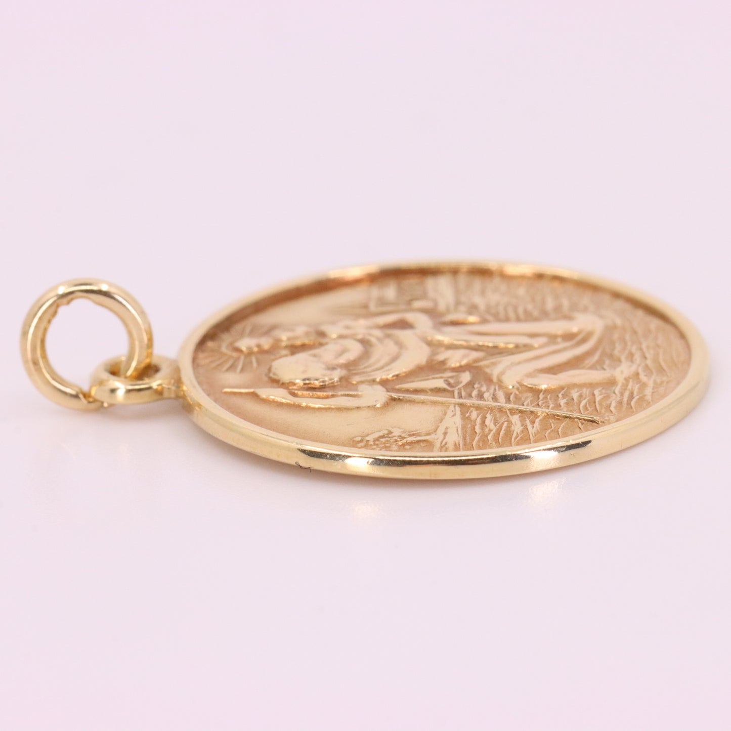 Vintage 9ct Hallmarked Gold St Christopher Pendant Patron Saint Travel Charm