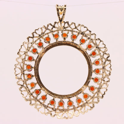 Vintage 9ct Yellow Gold Hallmarked Full Sovereign Coin Frame Display Pendant