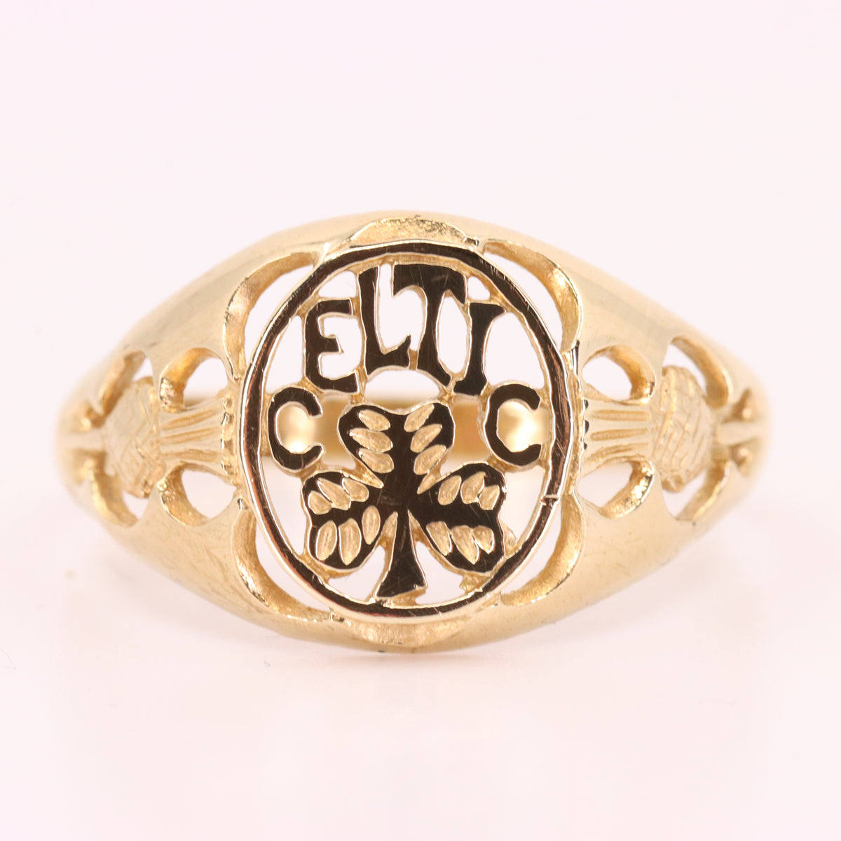Vintage 9ct Hallmarked Yellow Gold Celtic FC Football Ring UK Q1/2 Boxed Gift