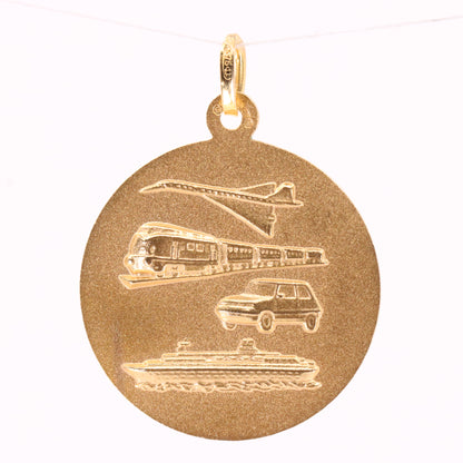 Vintage 9ct Hallmarked Gold Double Sided St Christopher Charm Travel Pendant