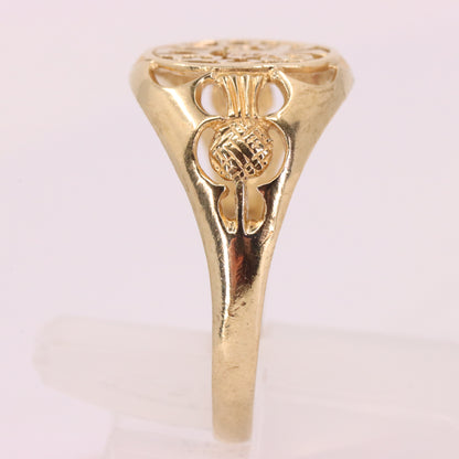 Vintage 9ct Hallmarked Yellow Gold Celtic FC Football Ring UK Q1/2 Boxed Gift