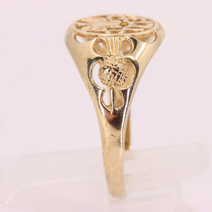 Vintage 9ct Hallmarked Yellow Gold Celtic FC Football Ring UK Q1/2 Boxed Gift