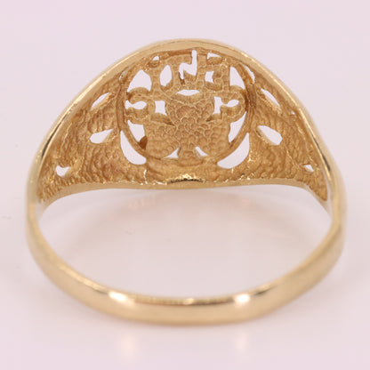 Vintage 9ct Hallmarked Yellow Gold Celtic FC Football Ring UK Q1/2 Boxed Gift