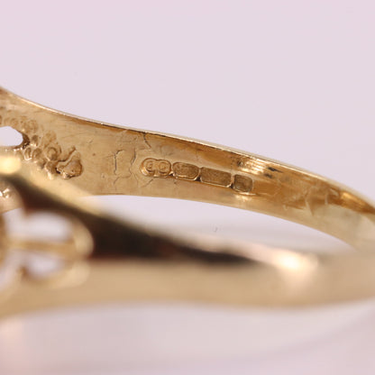 Vintage 9ct Hallmarked Yellow Gold Celtic FC Football Ring UK Q1/2 Boxed Gift