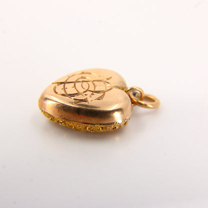 Vintage 9ct Gold Puff Heart Charm – Solid Gold Charm Gift
