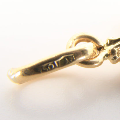 Vintage 18k Yellow Gold Fleur De Lis Charm Pendant French Royal Flower Heraldic