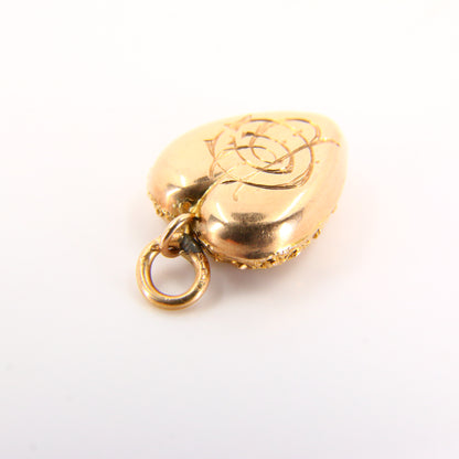 Vintage 9ct Gold Puff Heart Charm – Solid Gold Charm Gift