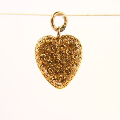 Vintage 9ct Gold Puff Heart Charm – Solid Gold Charm Gift