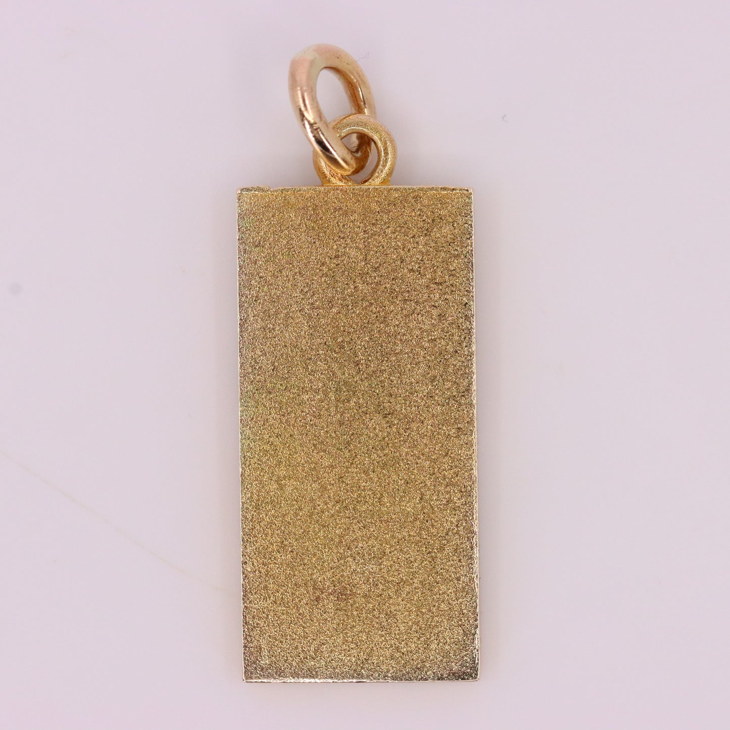 Vintage 9ct Hallmarked 1981 Yellow Gold Ingot Pendant Textured Bar Gift