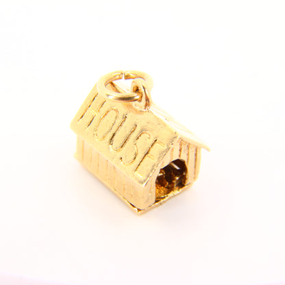 Vintage 9ct The Dog House Opening Funny Charm Hallmarked Yellow Gold Pendant