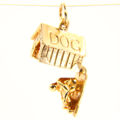 Vintage 9ct The Dog House Opening Funny Charm Hallmarked Yellow Gold Pendant