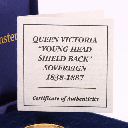 Antique 22ct Queen Victoria Young Head Shield Back Sovereign Coin Boxed