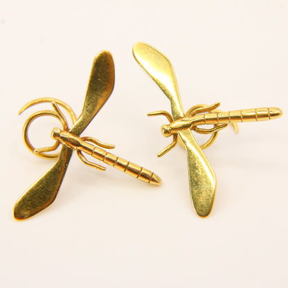 Vintage 9ct Gold Dragonflies 9 Carat Napkin Holders Gold Pair Yellow Gold Luxury