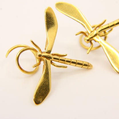 Vintage 9ct Gold Dragonflies 9 Carat Napkin Holders Gold Pair Yellow Gold Luxury