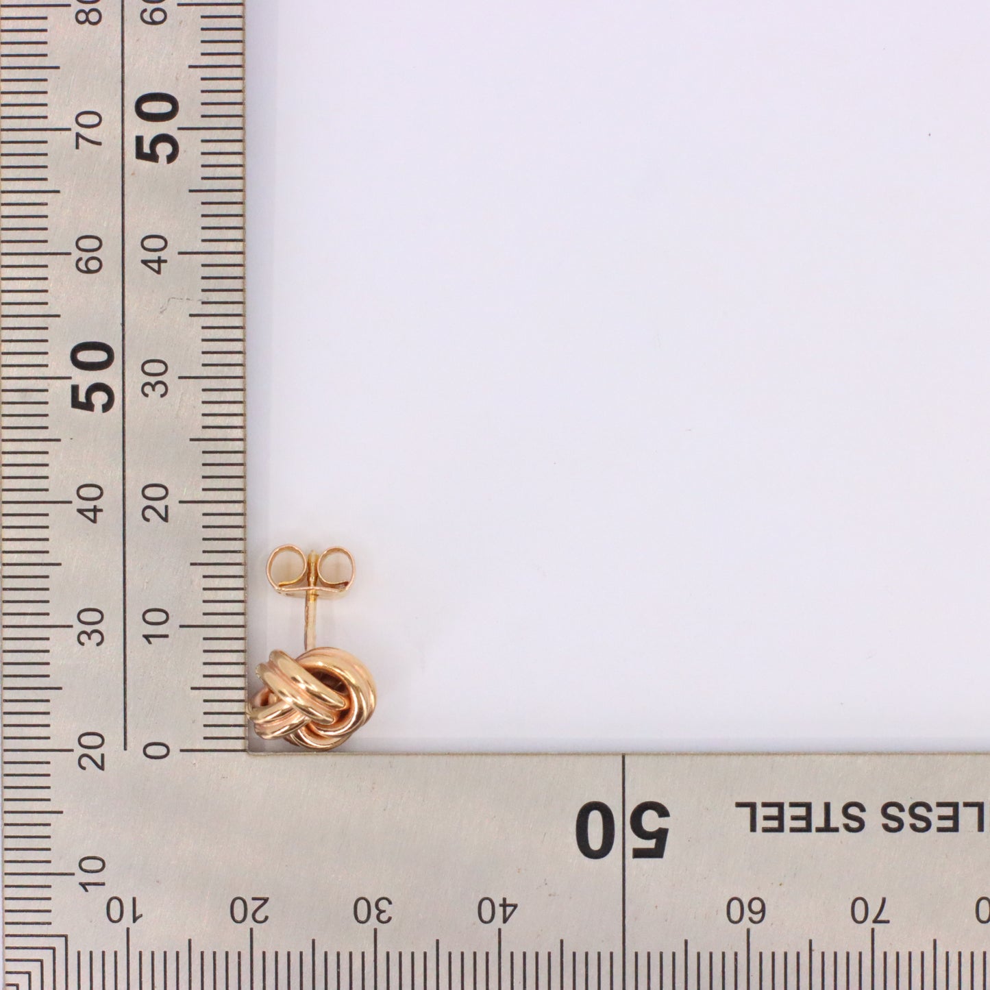 Vintage 9ct Hallmarked Yellow Gold Knot Stud Earrings Classic Design Boxed Gift