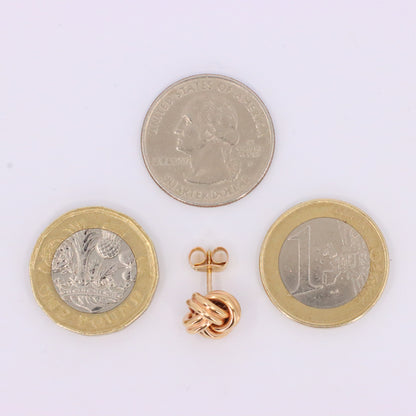 Vintage 9ct Hallmarked Yellow Gold Knot Stud Earrings Classic Design Boxed Gift