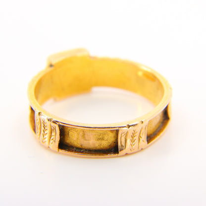 Antique Victorian 15ct Gold Hallmarked Mourning Ring Items Removed UK Size S