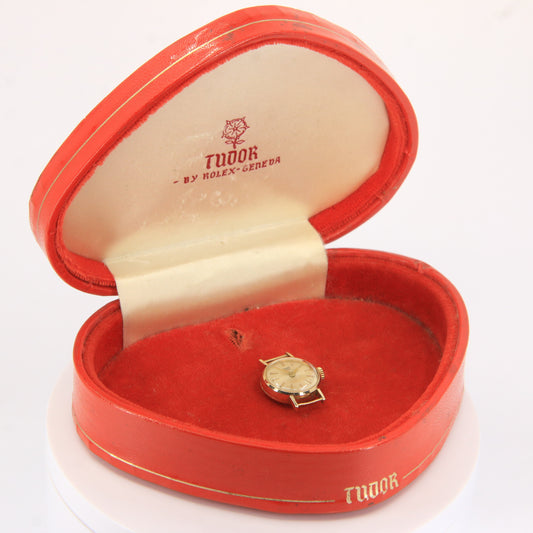 Vintage 9ct Hallmarked Gold Tudor Royal Ladies Wristwatch in Original Tudor Box