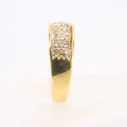 Vintage 9ct Yellow Gold 0.25 Carat Diamond Set Ring UK Size M (Sizeable)