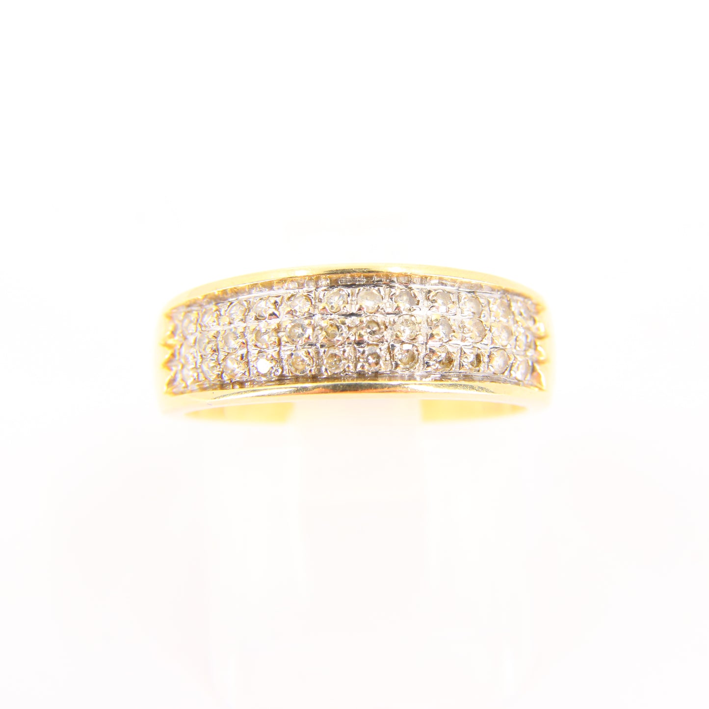 Vintage 9ct Yellow Gold 0.25 Carat Diamond Set Ring UK Size M (Sizeable)