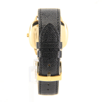 Vintage 9ct Gold Omega Wristwatch Leather Strap Cal 625 Unisex 1975 Hallmarked