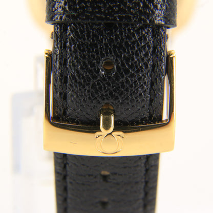Vintage 9ct Gold Omega Wristwatch Leather Strap Cal 625 Unisex 1975 Hallmarked