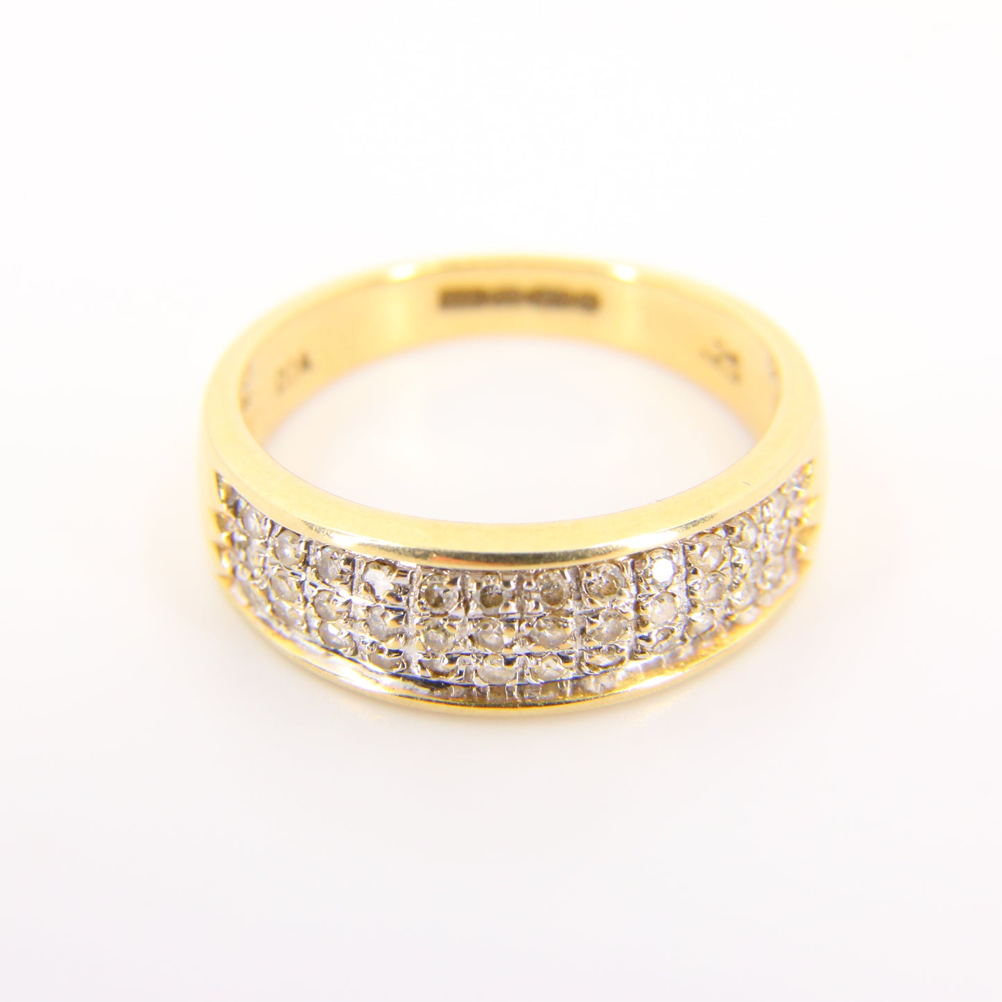 Vintage 9ct Yellow Gold 0.25 Carat Diamond Set Ring UK Size M (Sizeable)