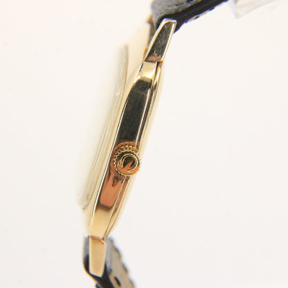 Vintage 9ct Gold Omega Wristwatch Leather Strap Cal 625 Unisex 1975 Hallmarked