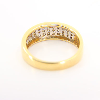 Vintage 9ct Yellow Gold 0.25 Carat Diamond Set Ring UK Size M (Sizeable)