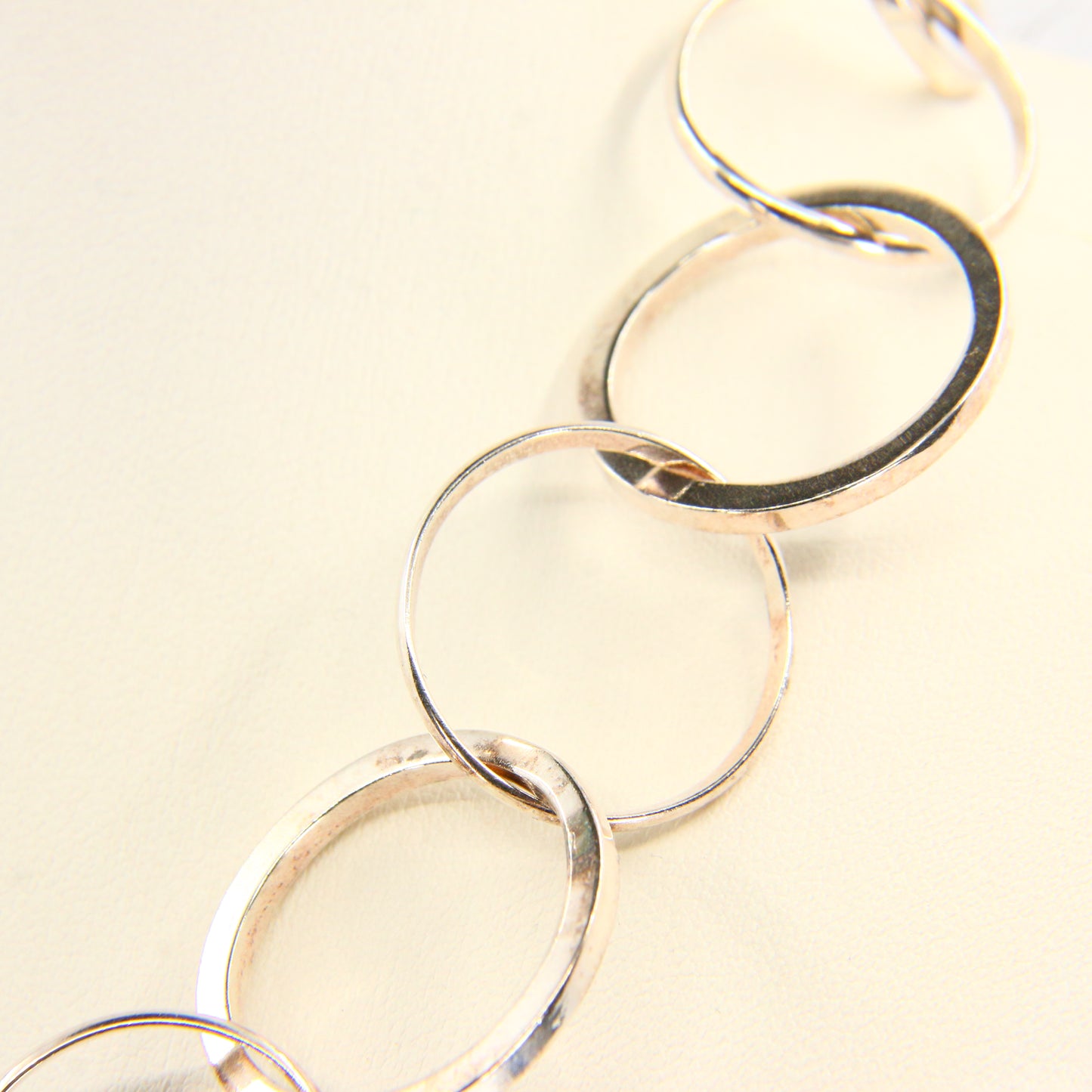 Vintage 17 inch Sterling Silver Hoop Ring Necklace with Adjustable T Bar Boxed