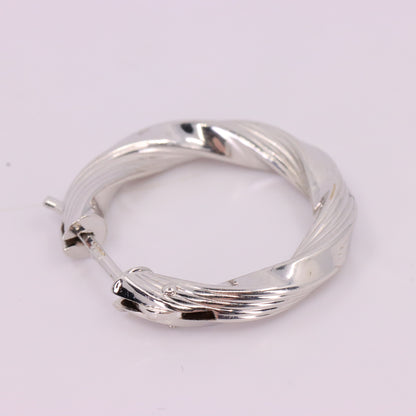 Vintage 9ct Hallmarked White Gold Twist Hoop Earrings Textured Boxed Gift