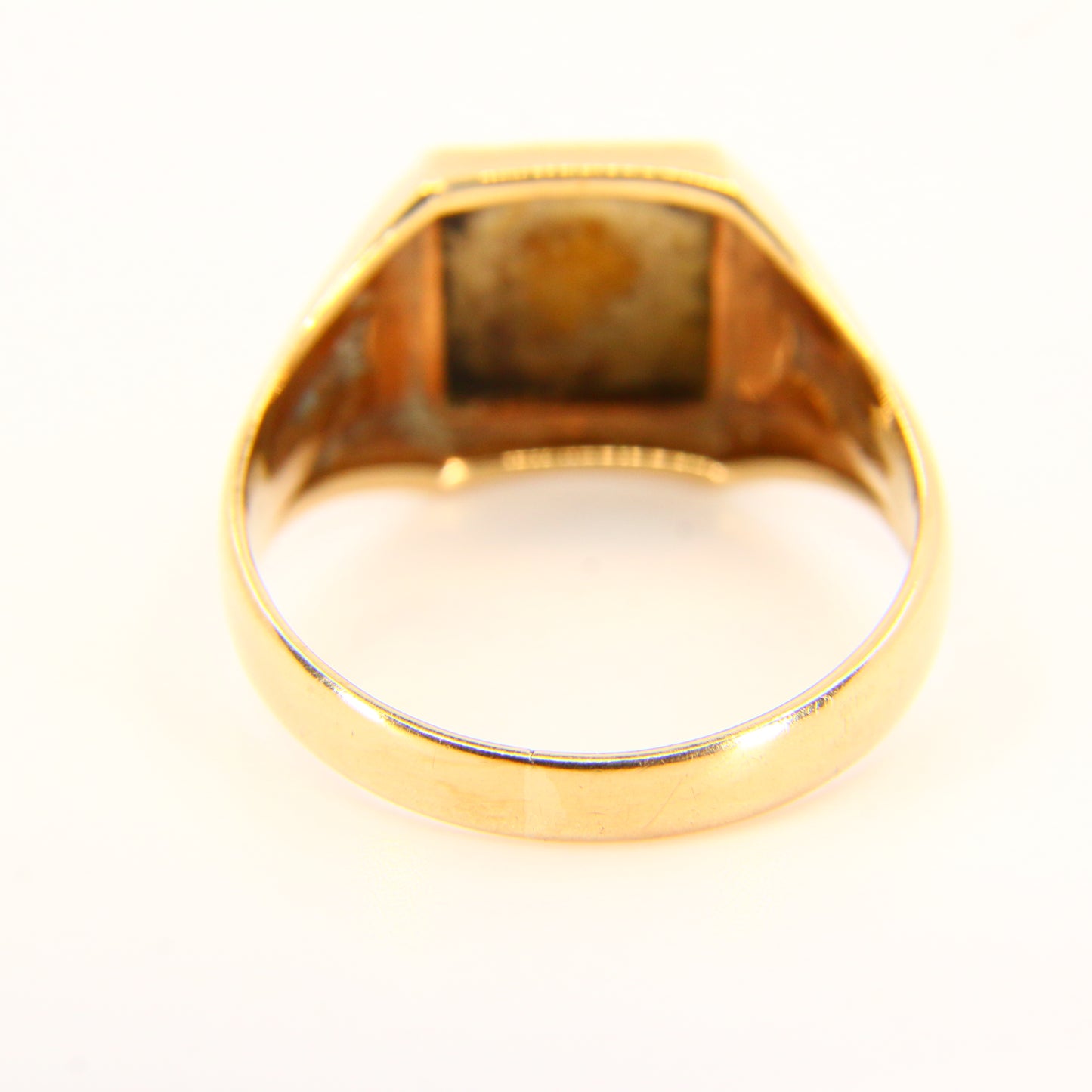 Vintage 9ct Gold Masonic Ring – Blue Enamel – UK T½ – Hallmarked Solid Gold