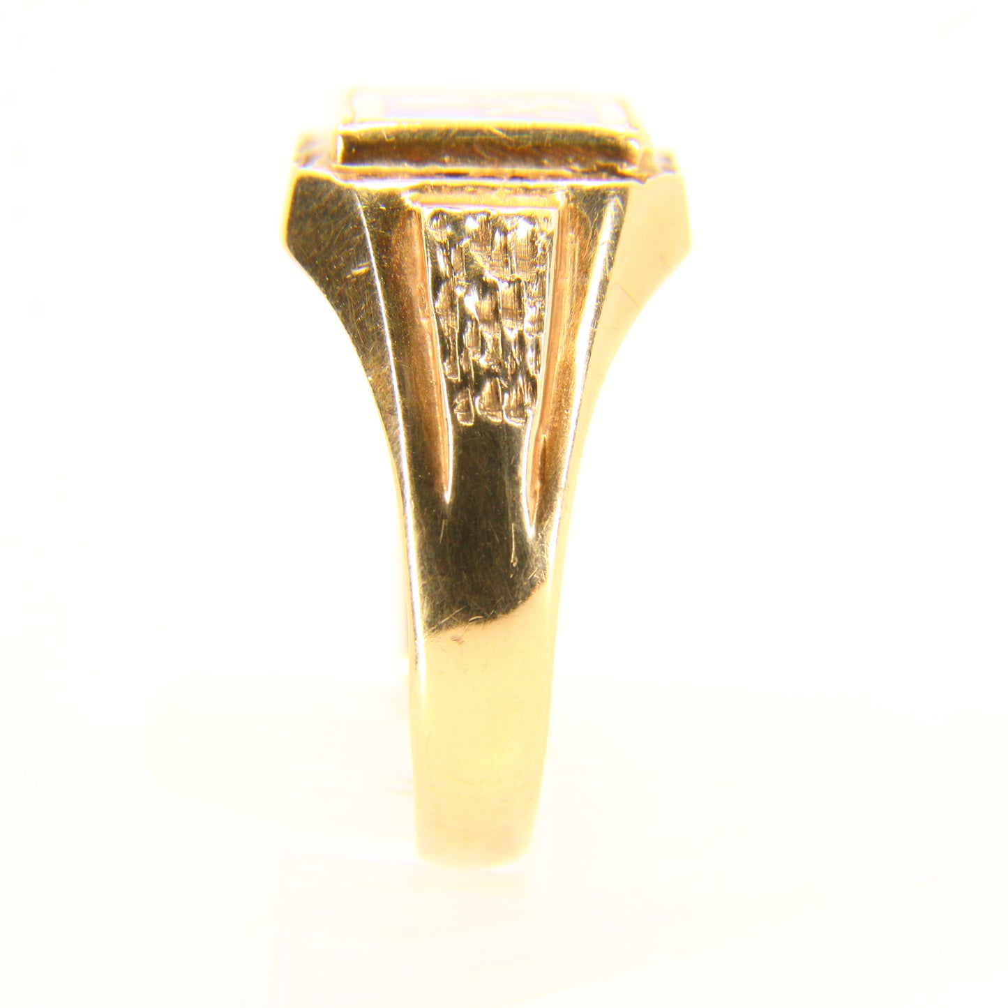 Vintage 9ct Gold Masonic Ring – Blue Enamel – UK T½ – Hallmarked Solid Gold