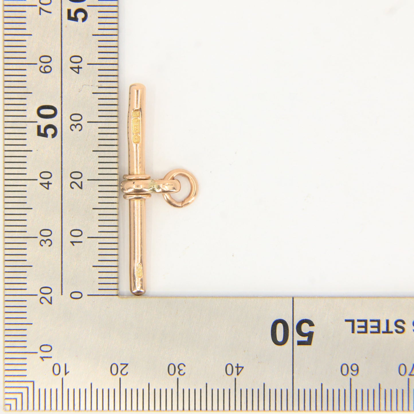Antique 9ct Hallmarked Gold Albert Chain Swivel T Bar Pendant Charm Jewellery Finding