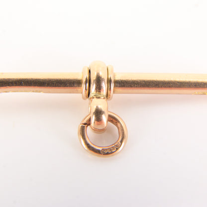 Antique 9ct Hallmarked Gold Albert Chain Swivel T Bar Pendant Charm Jewellery Finding