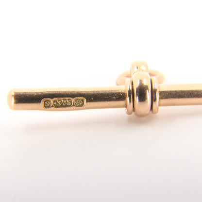 Antique 9ct Hallmarked Gold Albert Chain Swivel T Bar Pendant Charm Jewellery Finding