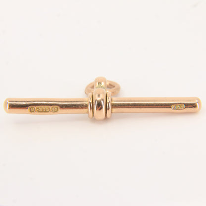 Antique 9ct Hallmarked Gold Albert Chain Swivel T Bar Pendant Charm Jewellery Finding