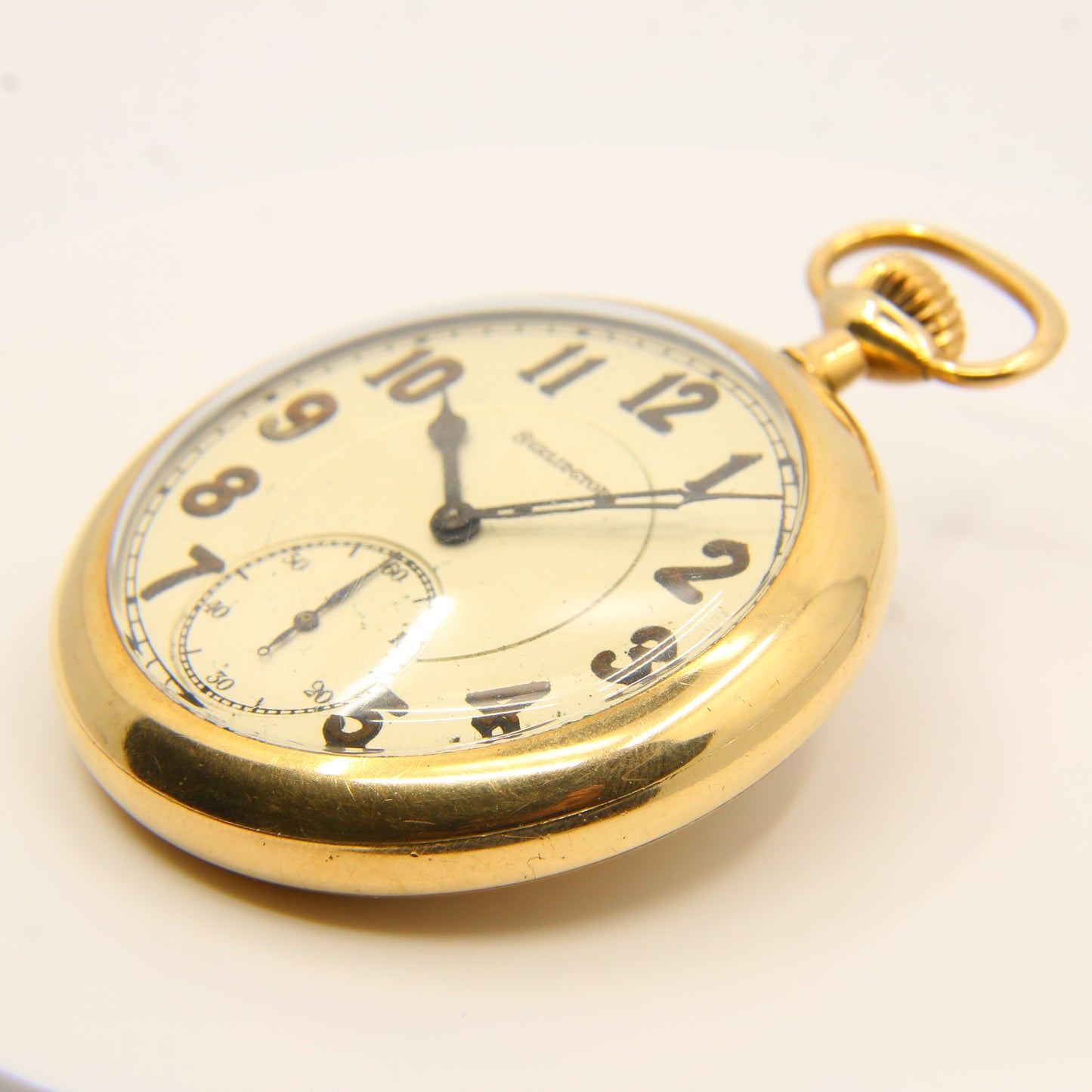 Antique Burlington USA 19 Jewel Keyless Pocket Watch Antique Watch Gift Gold Plated Rolled Gold Pocket Watch