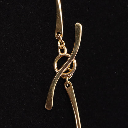 Vintage 9ct Hallmarked Gold 18 inch Collette Waudby Garnet Drop Designer Necklace Boxed