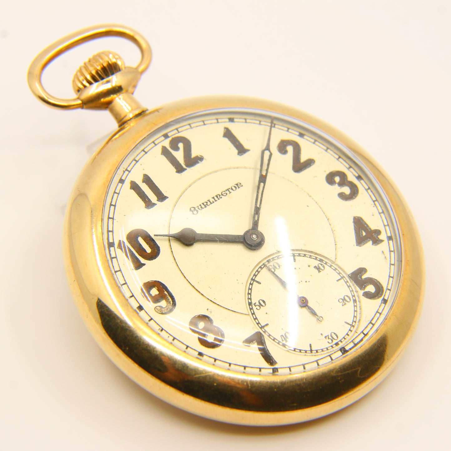 Antique Burlington USA 19 Jewel Keyless Pocket Watch Antique Watch Gift Gold Plated Rolled Gold Pocket Watch