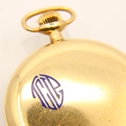 Antique Burlington USA 19 Jewel Keyless Pocket Watch Antique Watch Gift Gold Plated Rolled Gold Pocket Watch