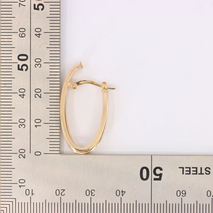 Vintage 9ct Hallmarked Yellow Gold Triple Band Hoop Earrings Italian Boxed Gift