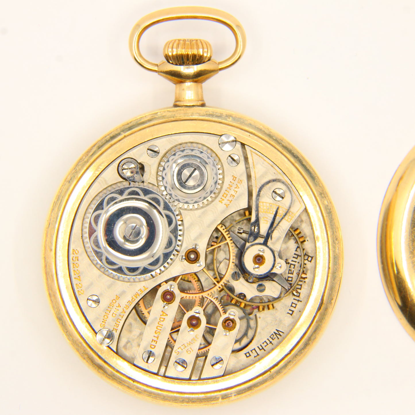 Antique Burlington USA 19 Jewel Keyless Pocket Watch Antique Watch Gift Gold Plated Rolled Gold Pocket Watch