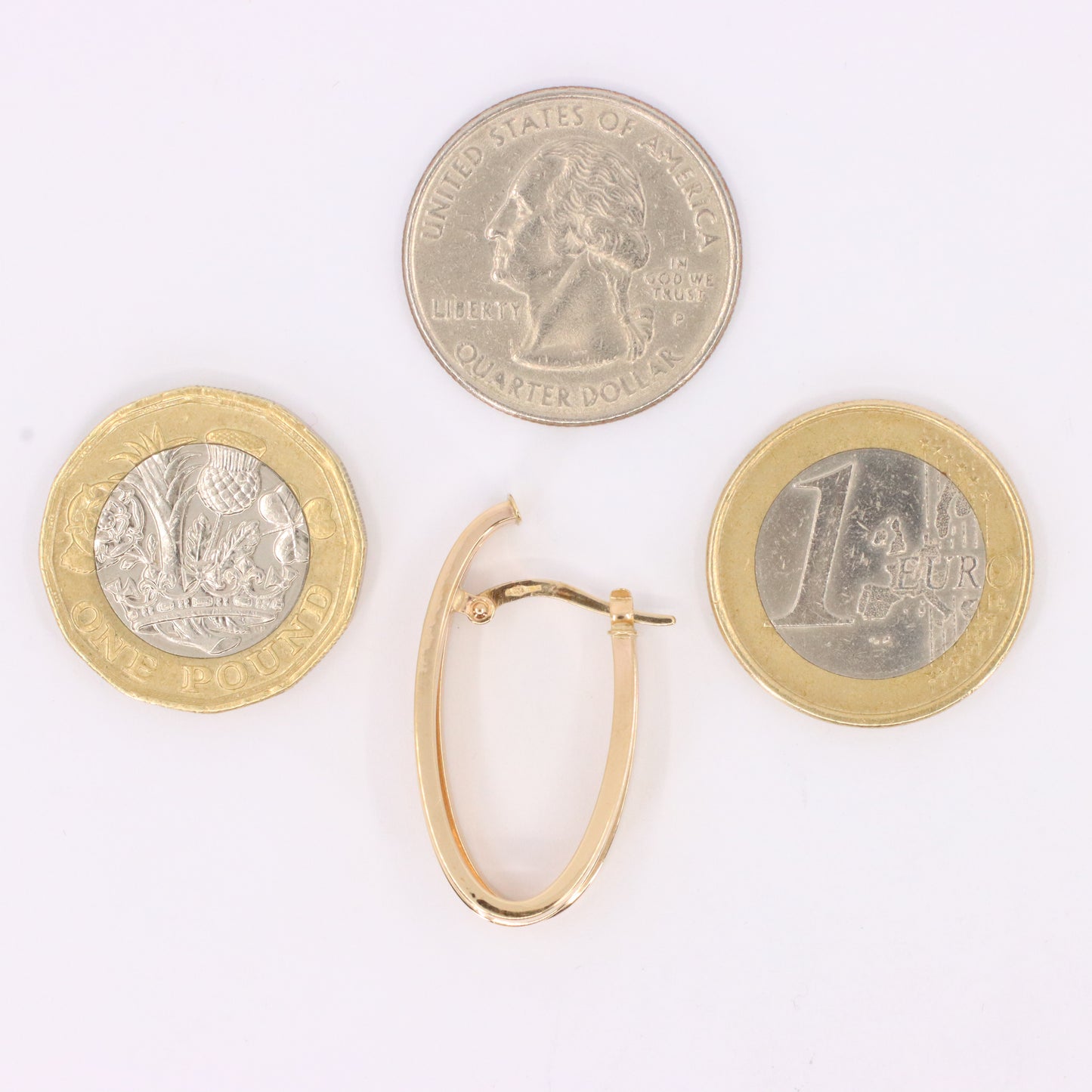 Vintage 9ct Hallmarked Yellow Gold Triple Band Hoop Earrings Italian Boxed Gift