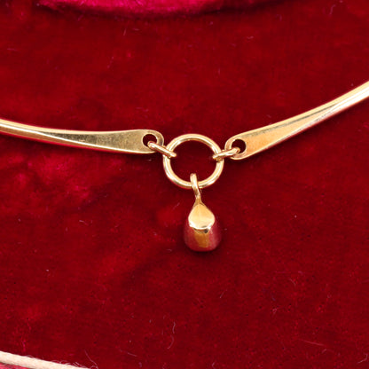Vintage 9ct Hallmarked Gold 18 inch Collette Waudby Garnet Drop Designer Necklace Boxed