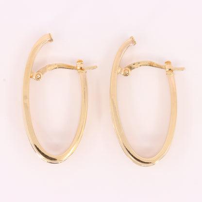 Vintage 9ct Hallmarked Yellow Gold Triple Band Hoop Earrings Italian Boxed Gift